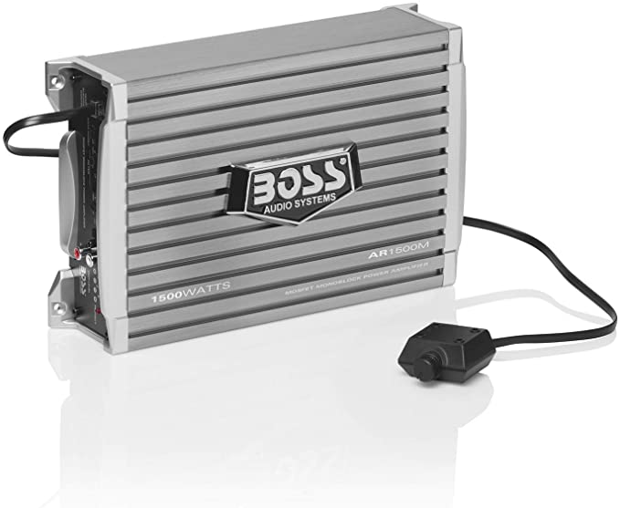 BOSS Audio Systems AR1500M Car Amplifier - 1500 Watts Max Power, 2 4 Ohm Stable, Class AB, Monoblock, Mosfet Power Supply, Remote Subwoofer Control